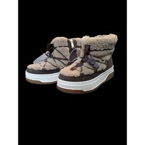 Pajar Womens Jannie Waxy Nubuck Shearling Brown Ankle Boots Shoes Size 6 NWT